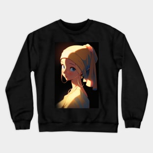 Girl with Earring Crewneck Sweatshirt